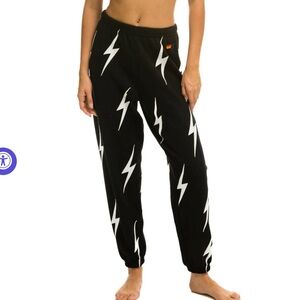 Aviator Nation Bolt Stitch Repeat Sweatpants Black//White